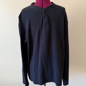 Calvin Klein Men's Black Henley Shirt Size L